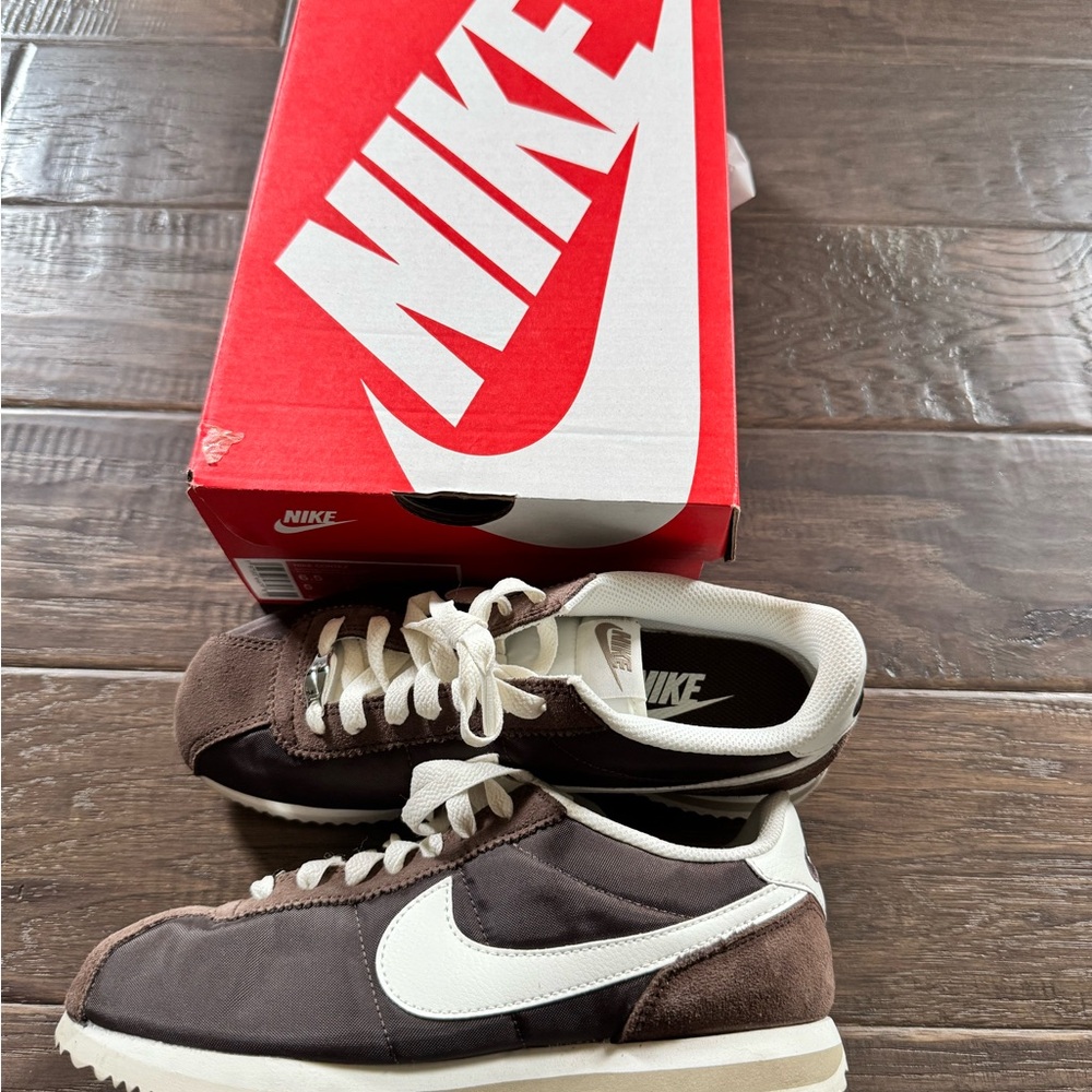 Nike Cortez Brown and Cream Sneakers, Women’s 6.5.  Worn Once!